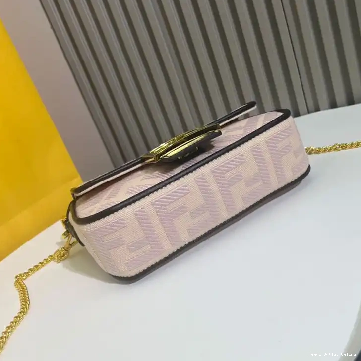 Cheap In Canvas Bag Baguette Motif Fendi Cherry FF Mini 0608